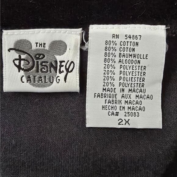 Disney Catalog Velour Track Jacket Black 2X Y2K Mickey Mouse Full Zip - Picture 9 of 11